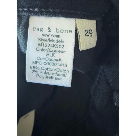 Rag & Bone Fit 1 Skinny Fit Jean Extra Slim Aero Stretch Denim Black Sz 29 Black - Picture 9 of 11